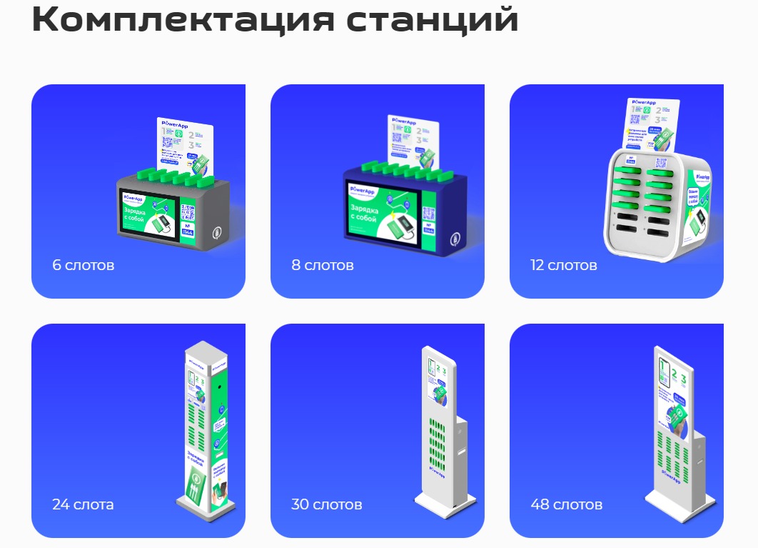 Комплектация зарядных станций PowerApp